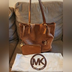 MICHAEL KORS Soft Perforated Leather Tote Bag